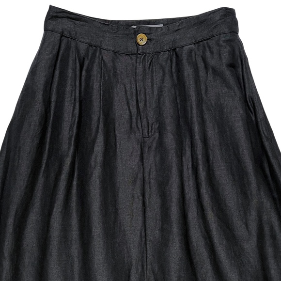 Anthropologie Linen Blend Black Maxi Skirt Size 4 - Picture 5 of 13